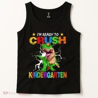 I'm Ready To Crush Kindergarten Dinosaur Back To School Tank Top thumb 2