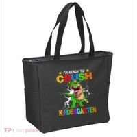 I'm Ready To Crush Kindergarten Dinosaur Back To School Tote Bag thumb 2