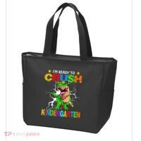I'm Ready To Crush Kindergarten Dinosaur Back To School Tote Bag thumb 3