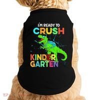 I'm Ready To Crush Kindergarten Dinosaur Back To School Doggie Tank thumb 0