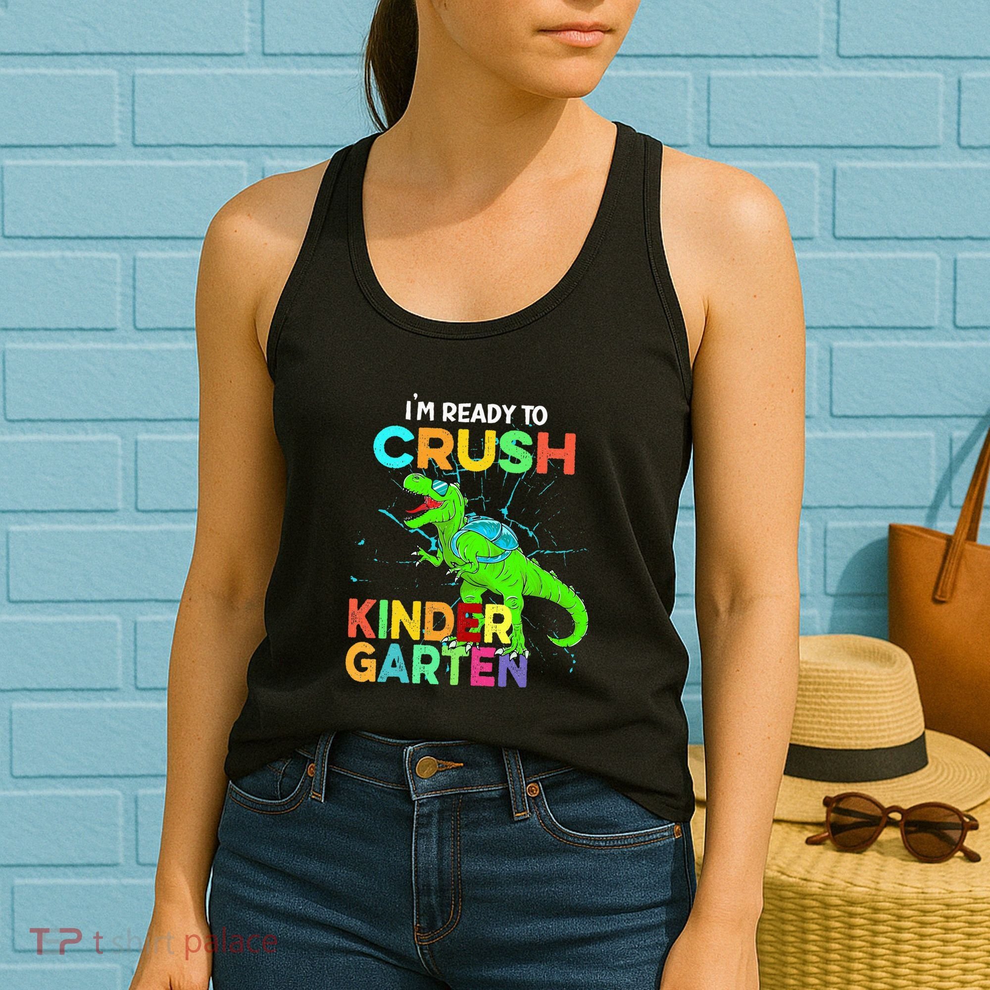 I'm Ready To Crush Kindergarten Dinosaur Back To School Women's Tank Top