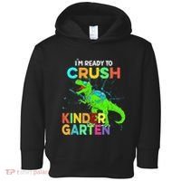 I'm Ready To Crush Kindergarten Dinosaur Back To School Toddler Hoodie thumb 0