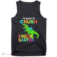 I'm Ready To Crush Kindergarten Dinosaur Back To School Tank Top thumb 0