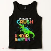 I'm Ready To Crush Kindergarten Dinosaur Back To School Tank Top thumb 2