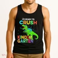 I'm Ready To Crush Kindergarten Dinosaur Back To School Tank Top thumb 3