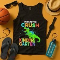 I'm Ready To Crush Kindergarten Dinosaur Back To School Tank Top thumb 4