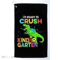 I'm Ready To Crush Kindergarten Dinosaur Back To School Golf Towel thumb 0