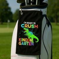 I'm Ready To Crush Kindergarten Dinosaur Back To School Golf Towel thumb 2