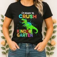 I'm Ready To Crush Kindergarten Dinosaur Back To School Women's T-Shirt thumb 2