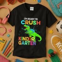 I'm Ready To Crush Kindergarten Dinosaur Back To School Kids T-Shirt thumb 3