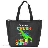 I'm Ready To Crush Kindergarten Dinosaur Back To School Tote Bag thumb 0