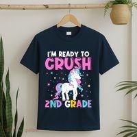 Im Ready To Crush Second Grade Cute Unicorn Back To School T-Shirt thumb 2