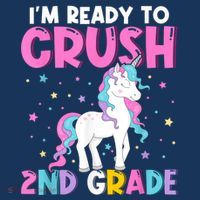 Im Ready To Crush Second Grade Cute Unicorn Back To School Women's Hoodie thumb 2