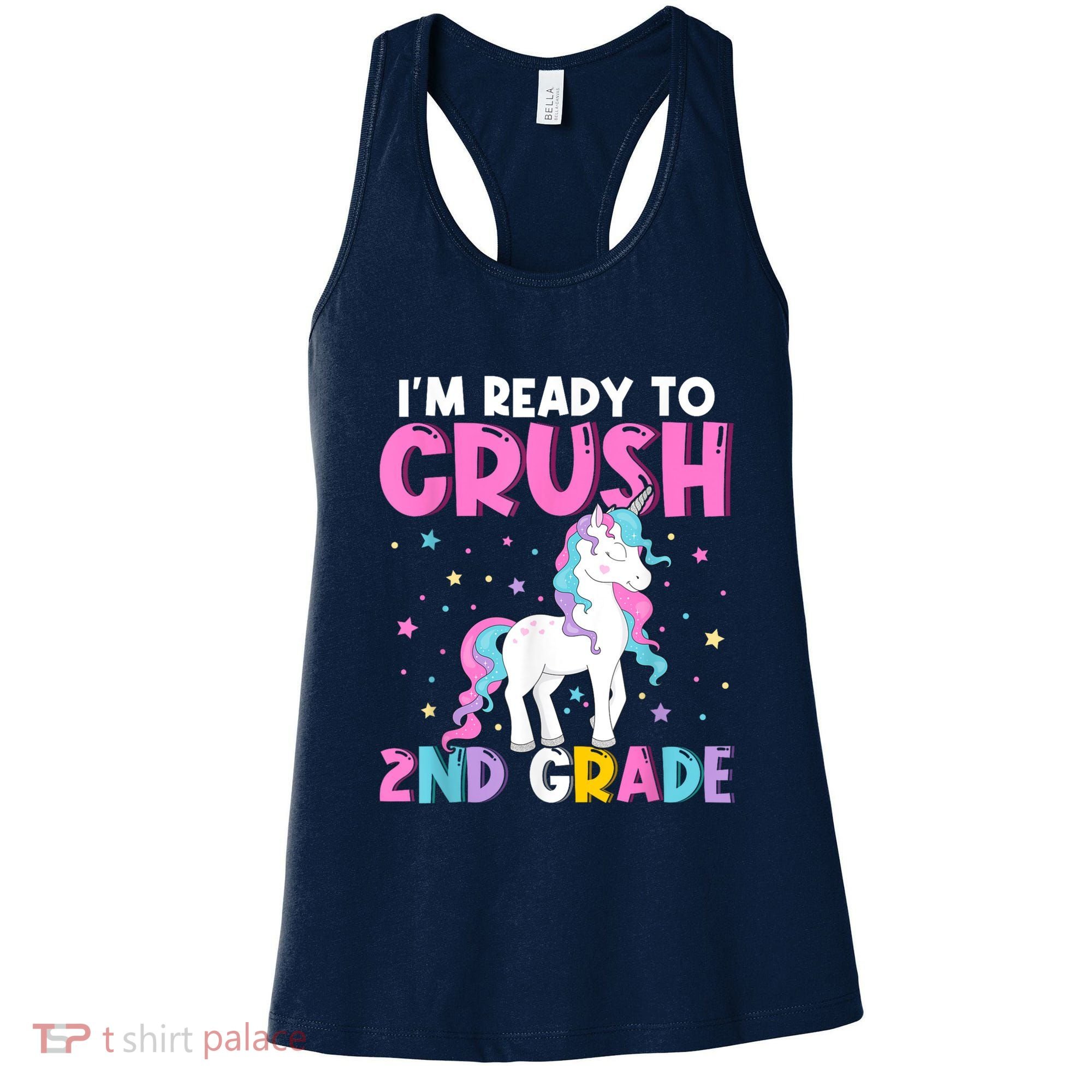 Im Ready To Crush Second Grade Cute Unicorn Back To School Women's Tank Top