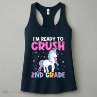 Im Ready To Crush Second Grade Cute Unicorn Back To School Women's Tank Top thumb 3
