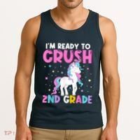 Im Ready To Crush Second Grade Cute Unicorn Back To School Tank Top thumb 3