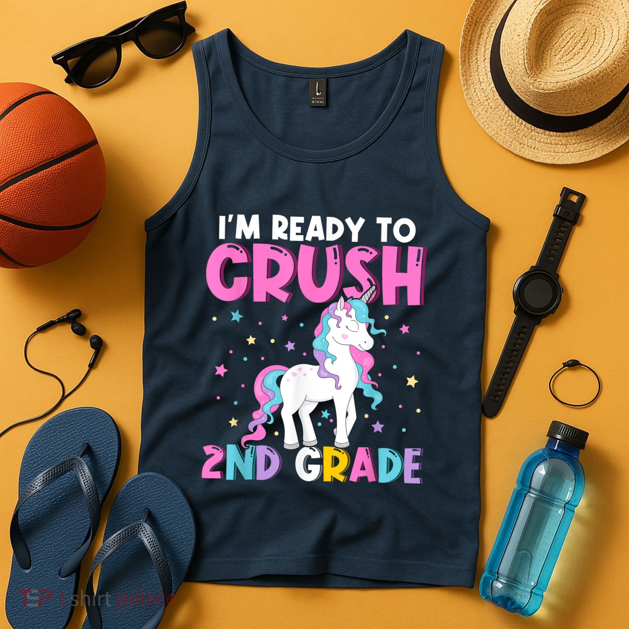 Im Ready To Crush Second Grade Cute Unicorn Back To School Tank Top