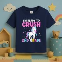 Im Ready To Crush Second Grade Cute Unicorn Back To School Toddler T-Shirt thumb 3