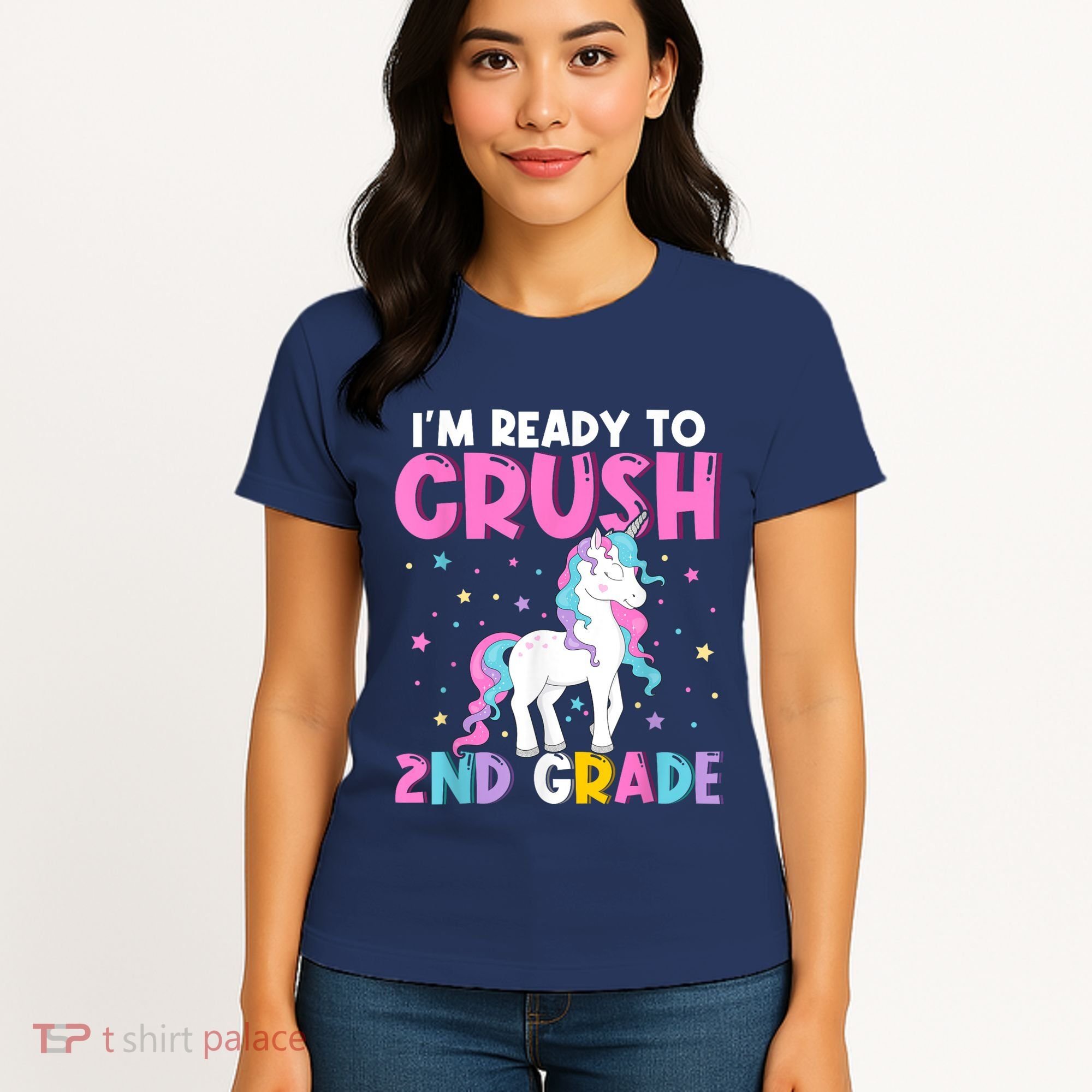Im Ready To Crush Second Grade Cute Unicorn Back To School Women's T-Shirt