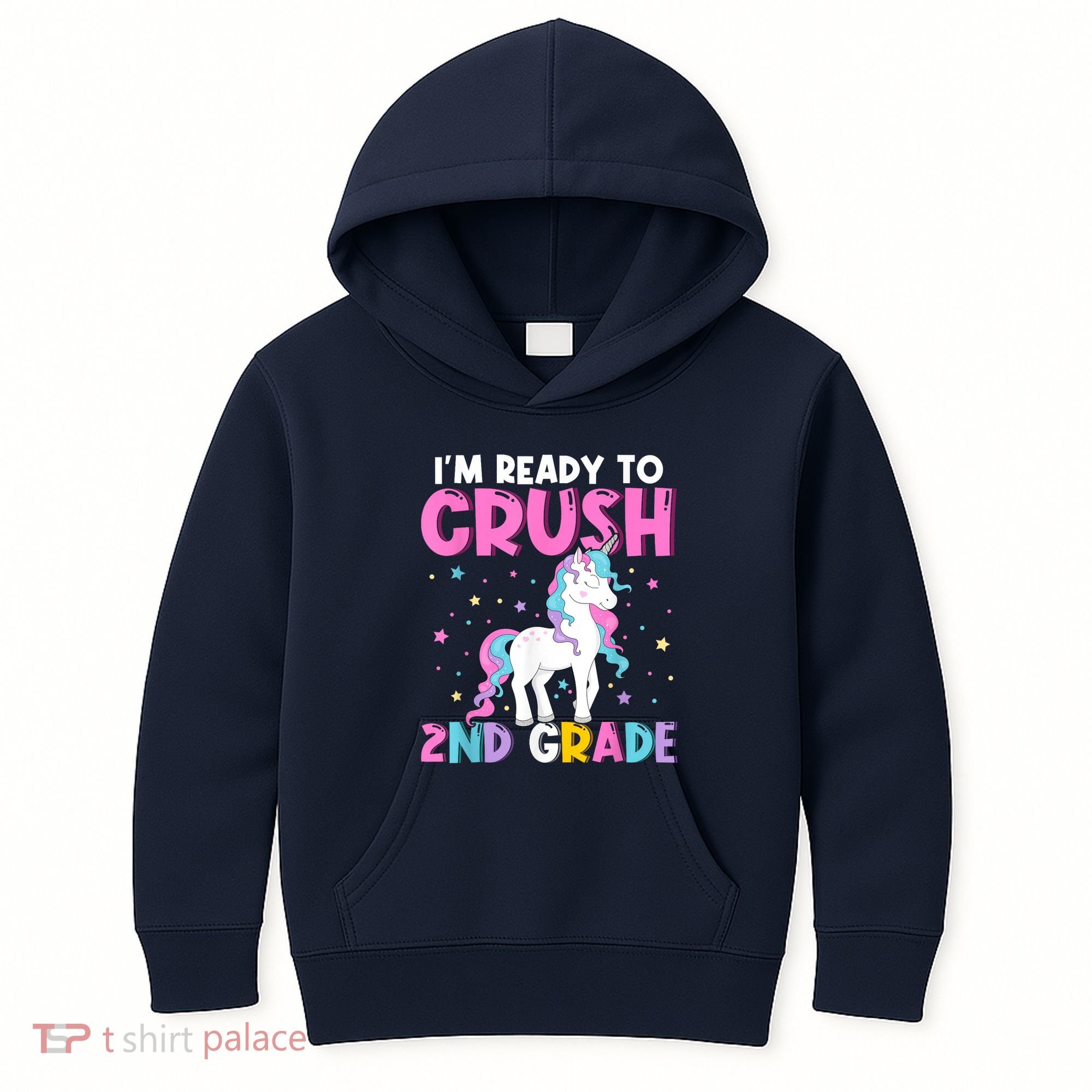 Im Ready To Crush Second Grade Cute Unicorn Back To School Kids Hoodie