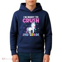 Im Ready To Crush Second Grade Cute Unicorn Back To School Kids Hoodie thumb 4