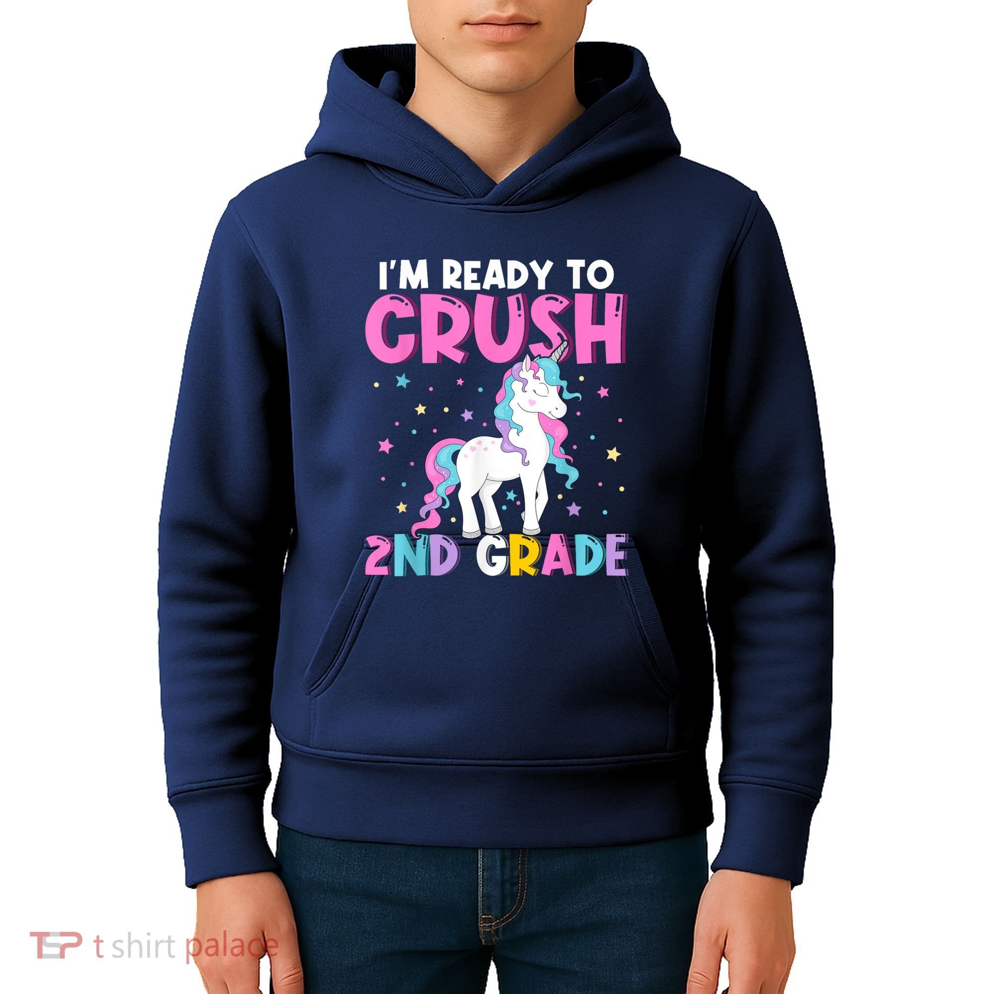 Im Ready To Crush Second Grade Cute Unicorn Back To School Kids Hoodie