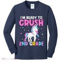Im Ready To Crush Second Grade Cute Unicorn Back To School Kids Long Sleeve Shirt thumb 0