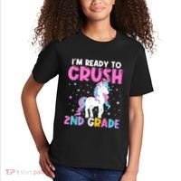 Im Ready To Crush Second Grade Cute Unicorn Back To School Kids T-Shirt thumb 2