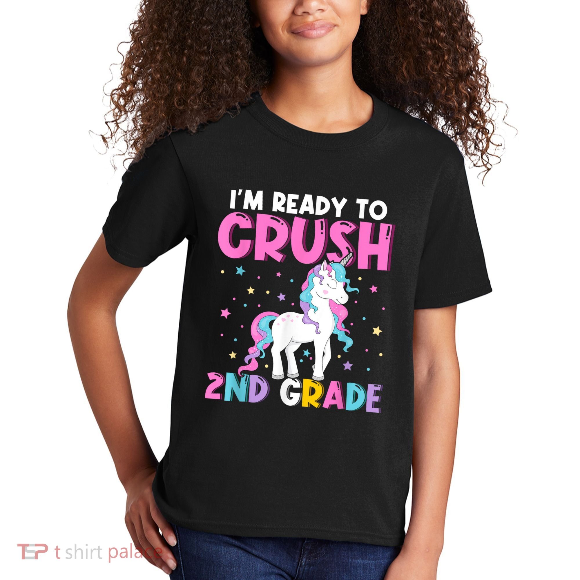 Im Ready To Crush Second Grade Cute Unicorn Back To School Kids T-Shirt