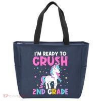 Im Ready To Crush Second Grade Cute Unicorn Back To School Tote Bag thumb 0