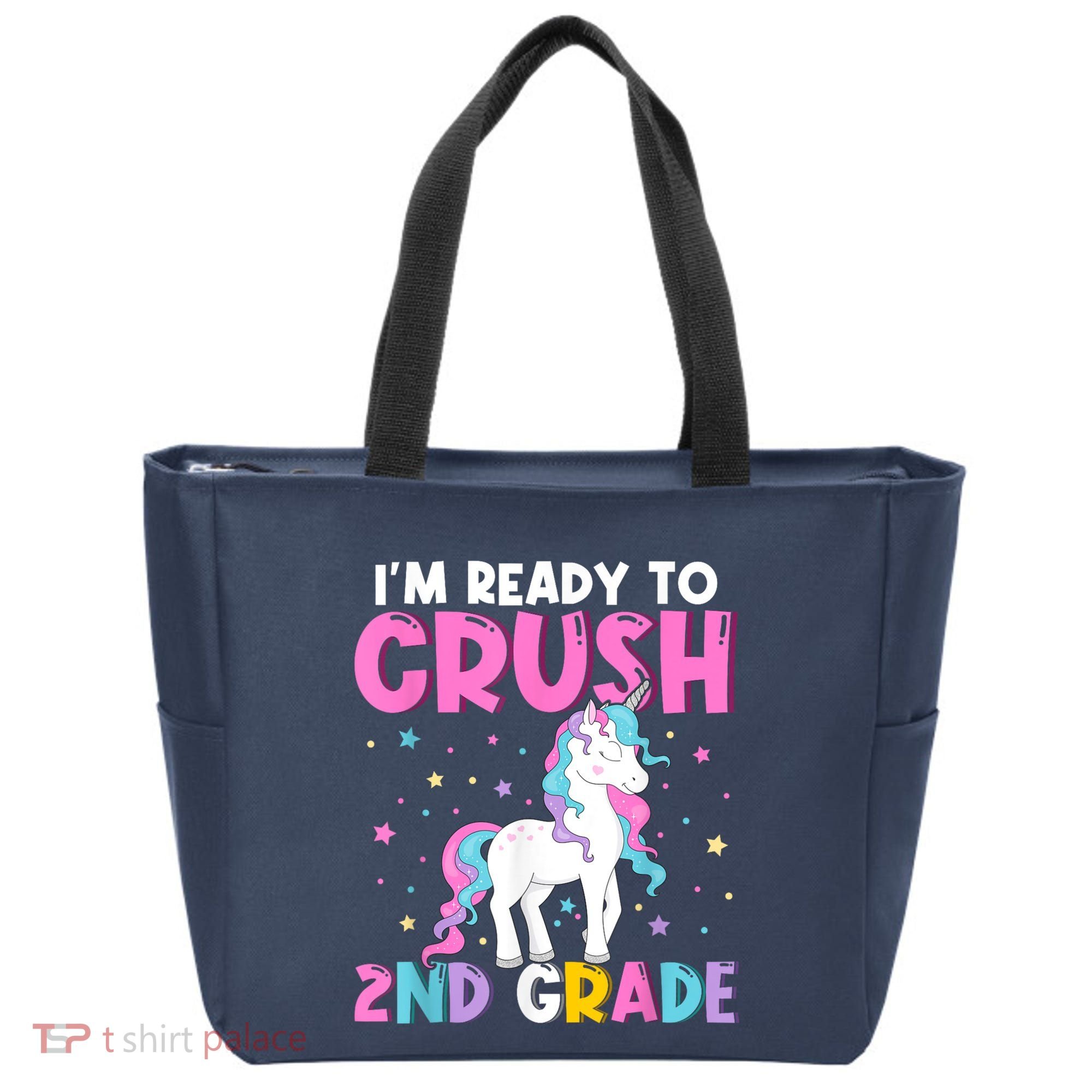 Im Ready To Crush Second Grade Cute Unicorn Back To School Tote Bag
