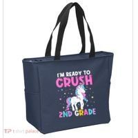 Im Ready To Crush Second Grade Cute Unicorn Back To School Tote Bag thumb 2