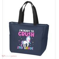 Im Ready To Crush Second Grade Cute Unicorn Back To School Tote Bag thumb 3