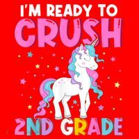 Im Ready To Crush Second Grade Cute Unicorn Back To School Santa Hat thumb 1