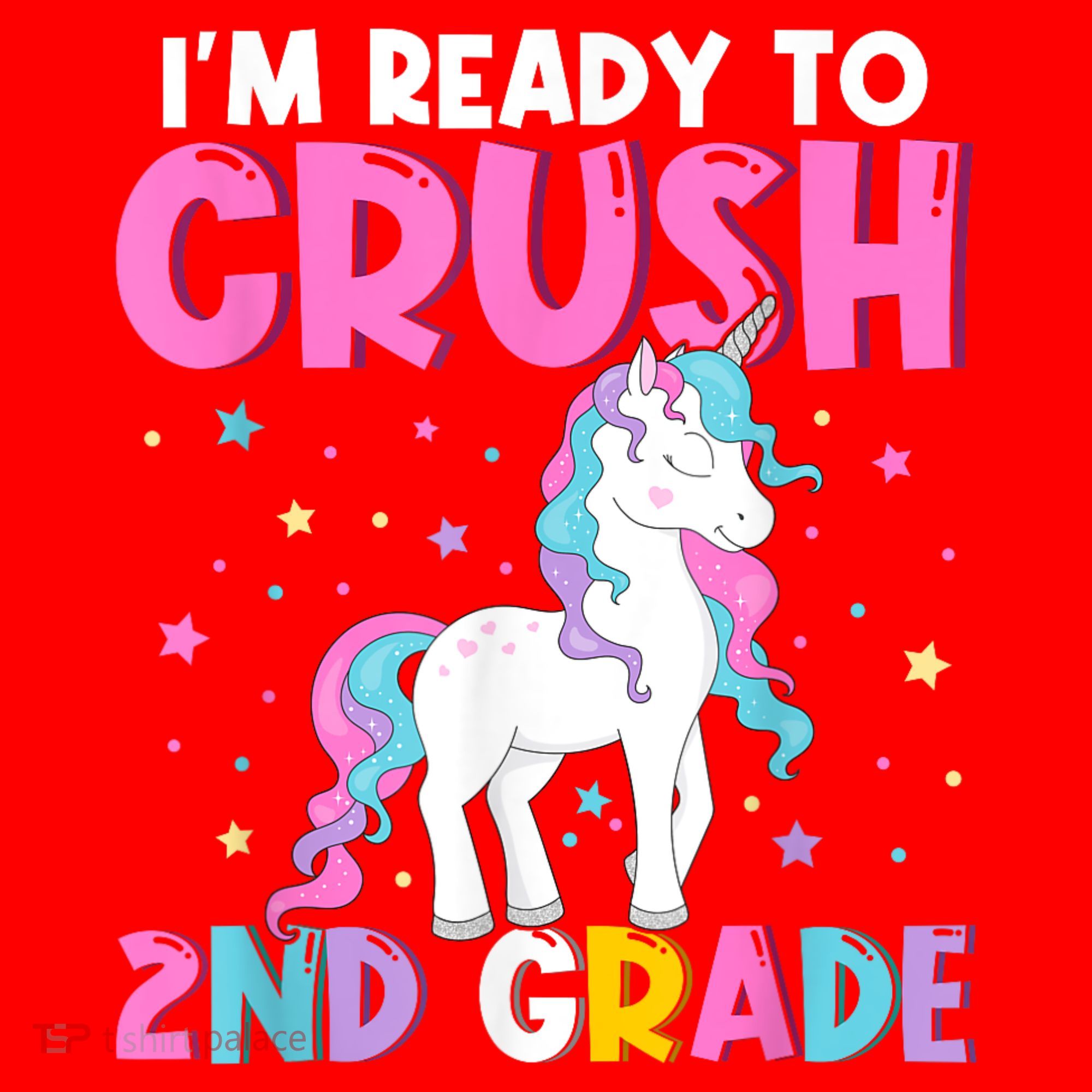 Im Ready To Crush Second Grade Cute Unicorn Back To School Santa Hat