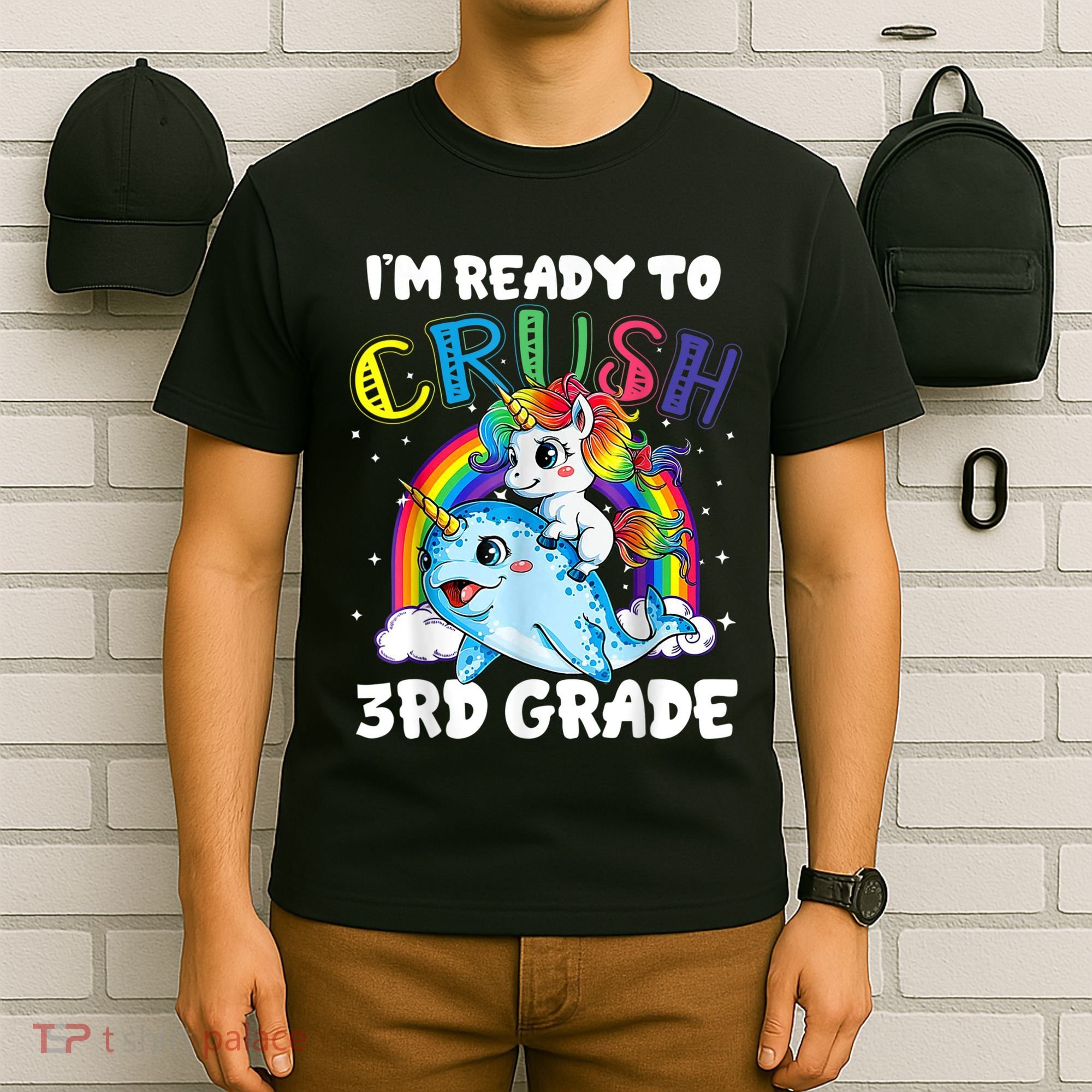 Im Ready To Crush 3rd Grade Back To School Unicorn Kids T-Shirt