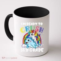 Im Ready To Crush 3rd Grade Back To School Unicorn Kids Coffee Mug thumb 0