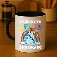 Im Ready To Crush 3rd Grade Back To School Unicorn Kids Coffee Mug thumb 4