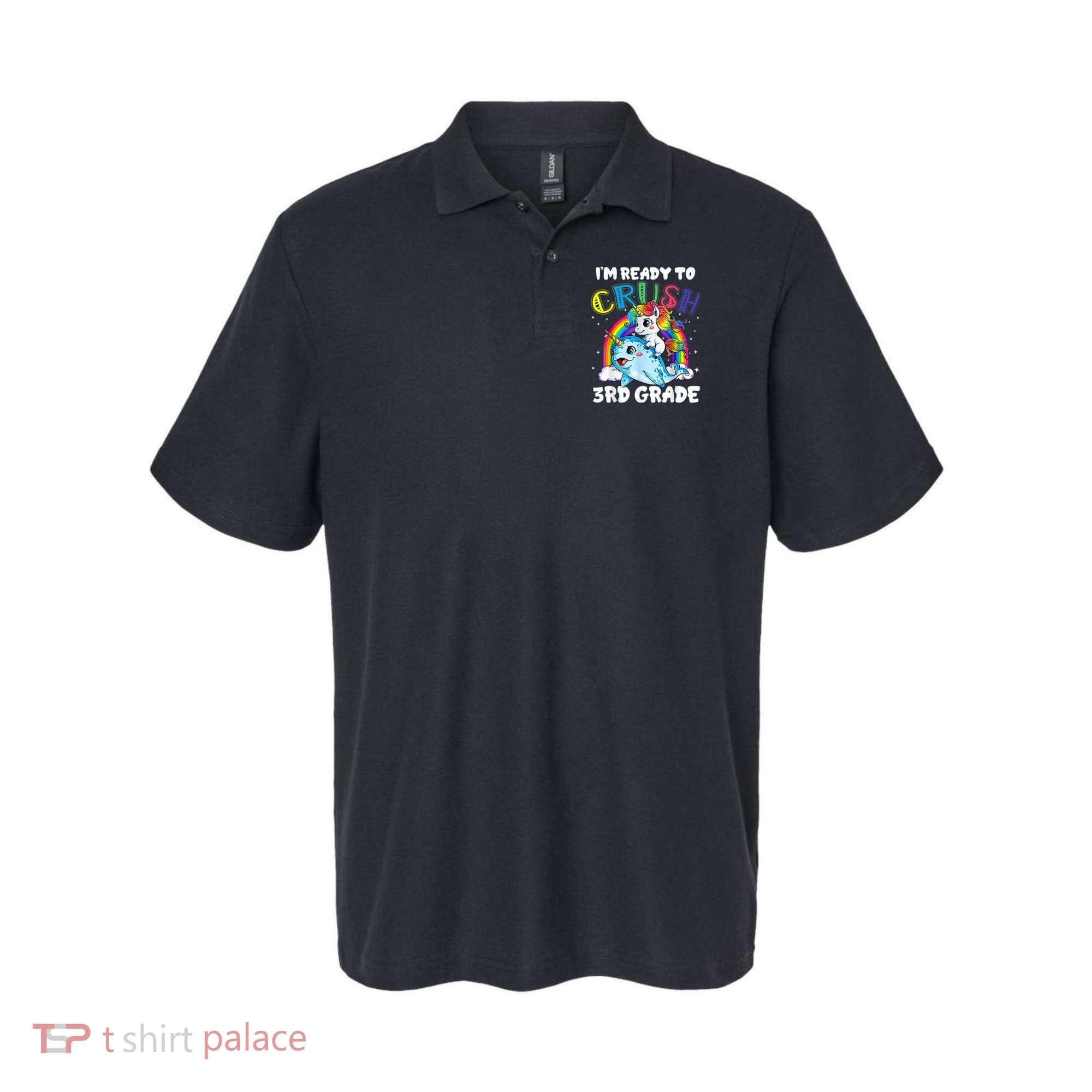 Im Ready To Crush 3rd Grade Back To School Unicorn Kids Polo