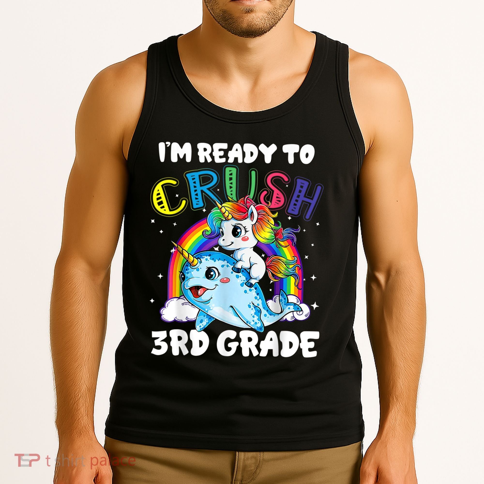 Im Ready To Crush 3rd Grade Back To School Unicorn Kids Tank Top