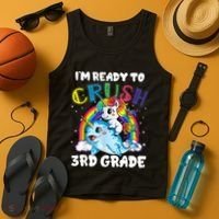 Im Ready To Crush 3rd Grade Back To School Unicorn Kids Tank Top thumb 4