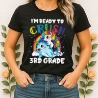 Im Ready To Crush 3rd Grade Back To School Unicorn Kids Women's T-Shirt thumb 2