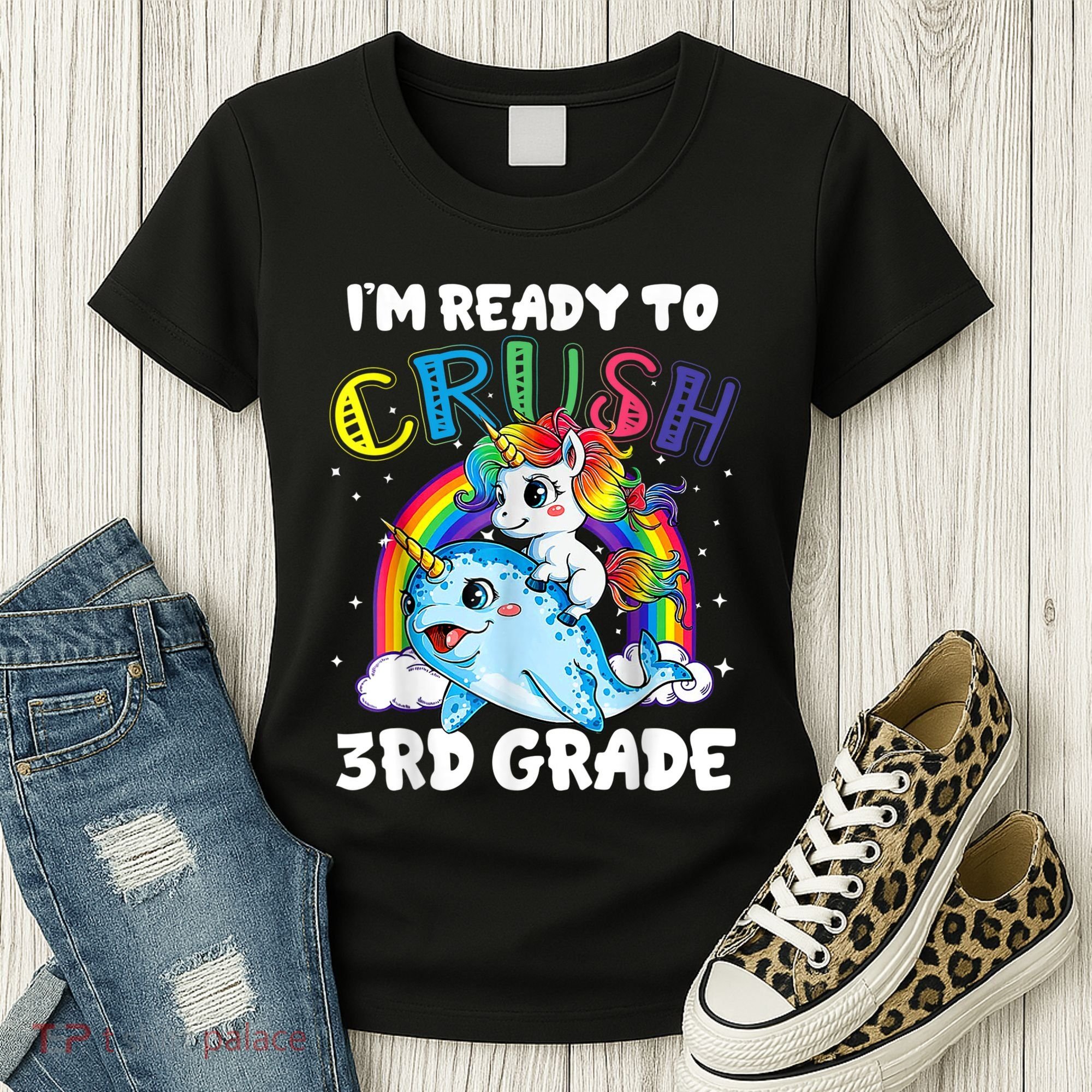 Im Ready To Crush 3rd Grade Back To School Unicorn Kids Women's T-Shirt
