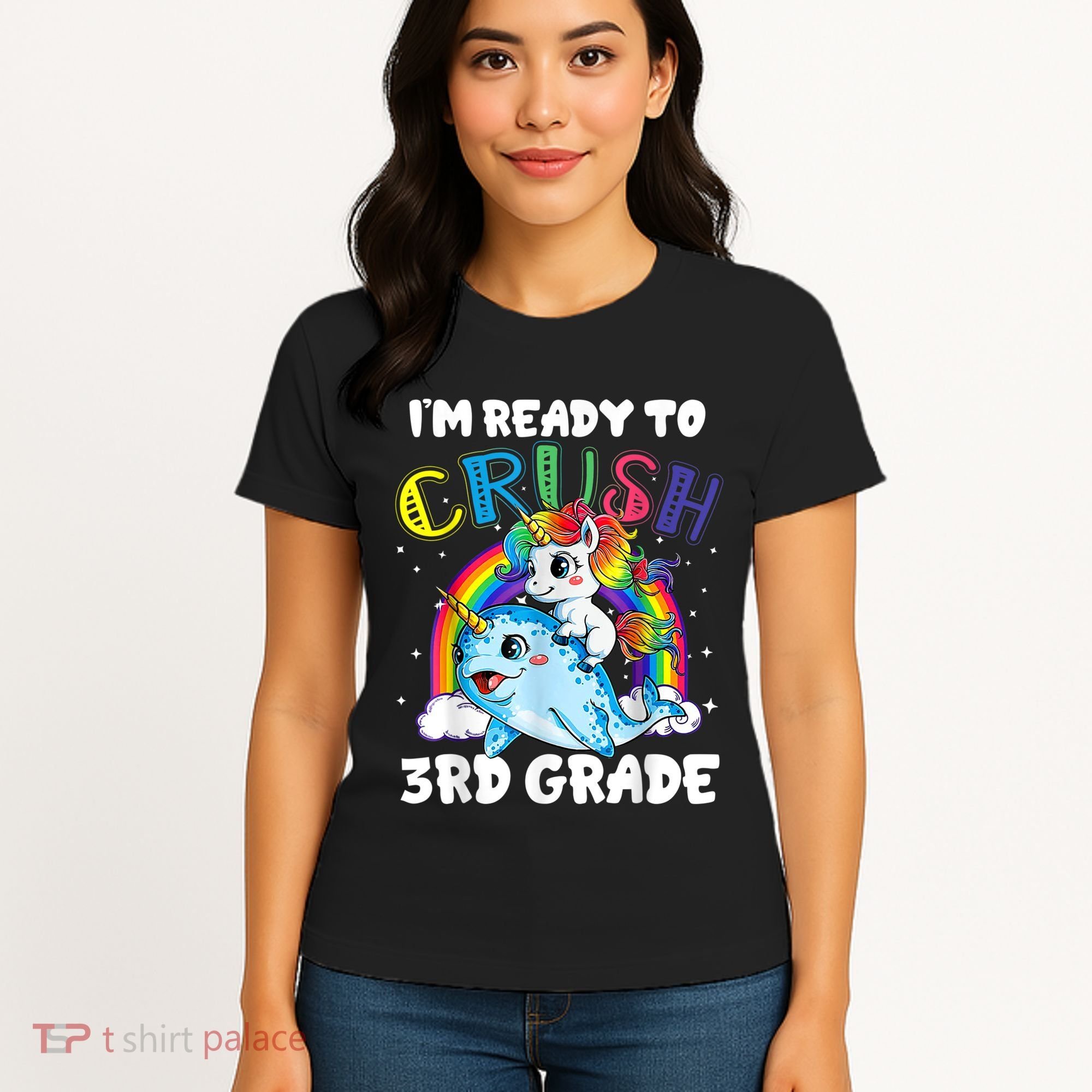 Im Ready To Crush 3rd Grade Back To School Unicorn Kids Women's T-Shirt