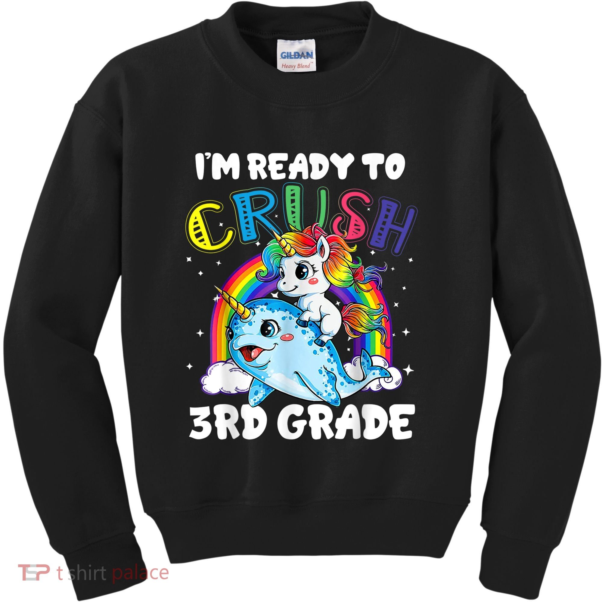 Im Ready To Crush 3rd Grade Back To School Unicorn Kids Kids Sweatshirt