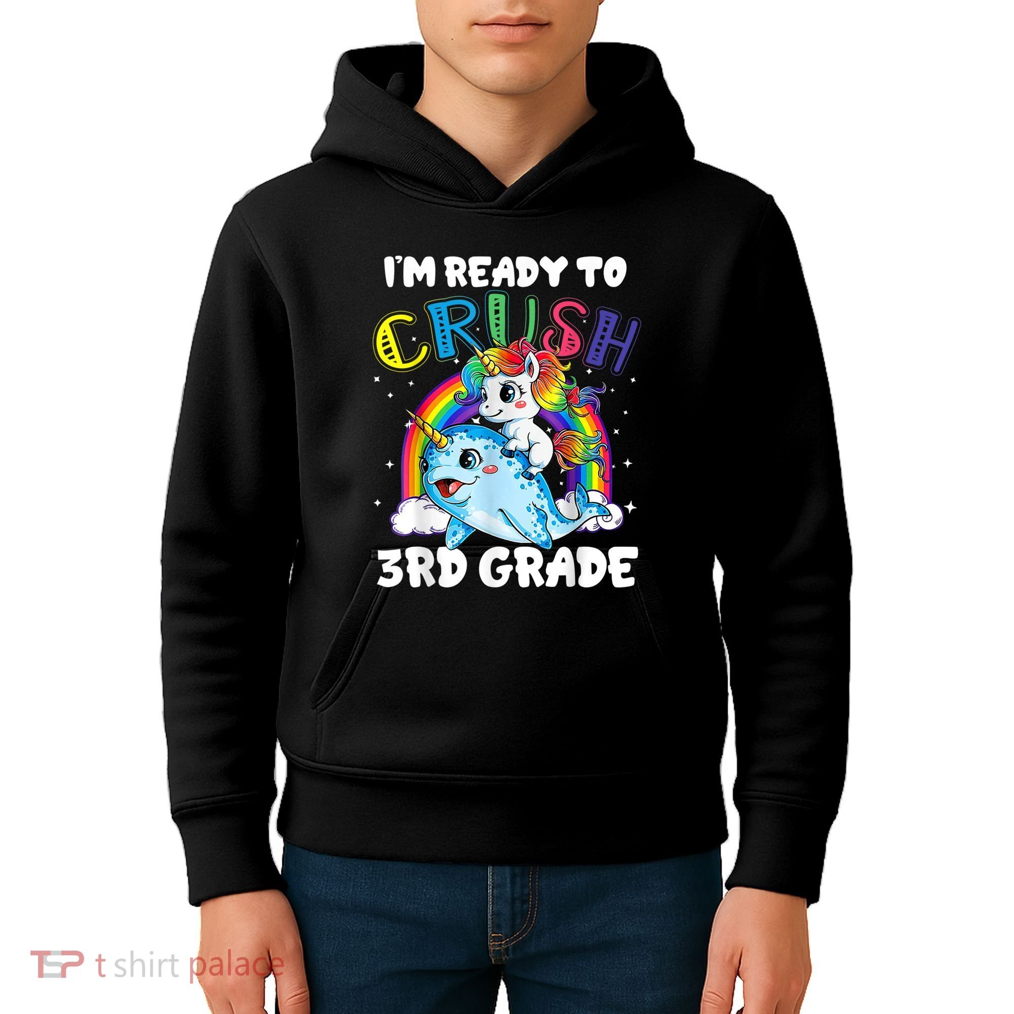 Im Ready To Crush 3rd Grade Back To School Unicorn Kids Kids Hoodie