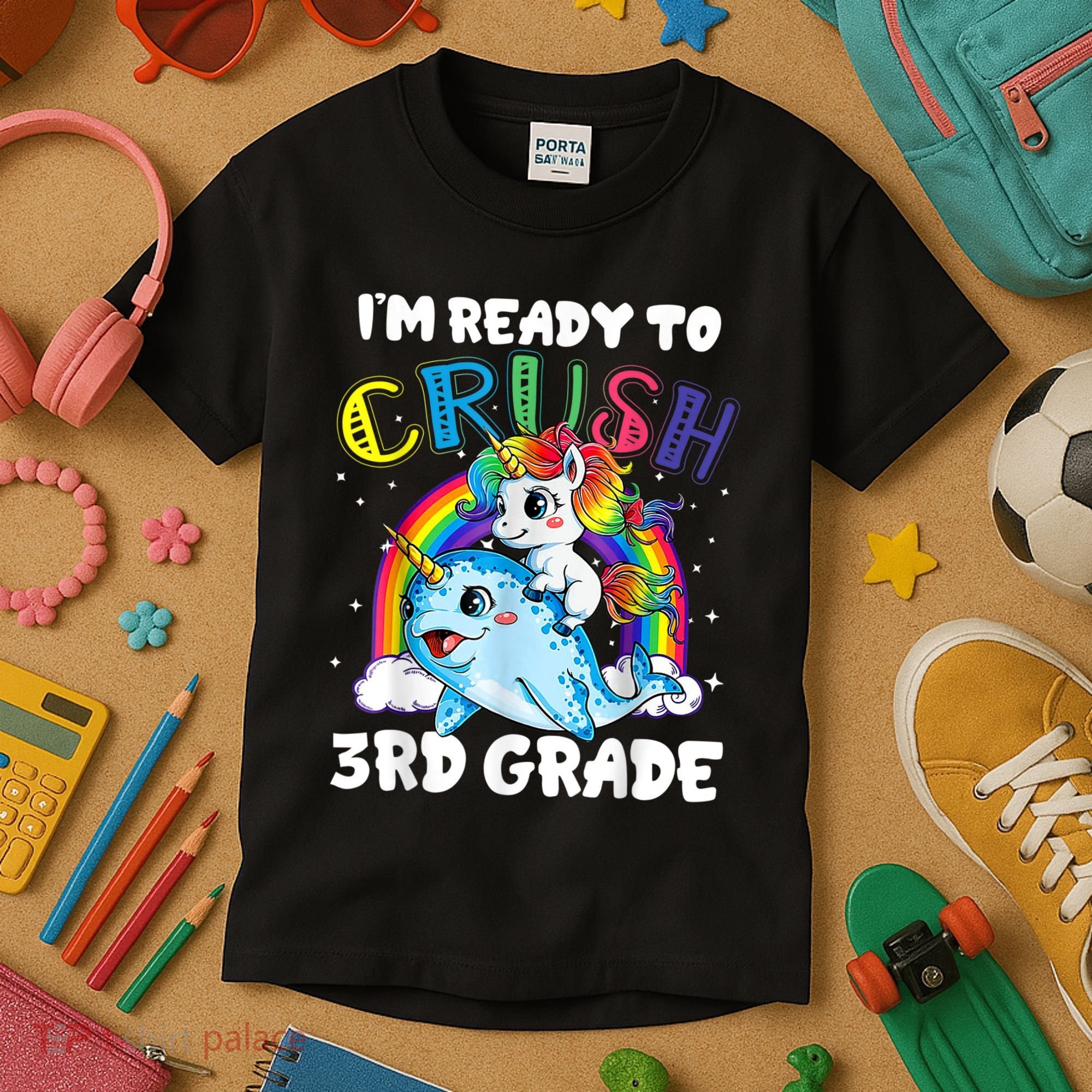 Im Ready To Crush 3rd Grade Back To School Unicorn Kids Kids T-Shirt