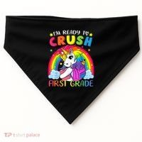 Im Ready To Crush First Grade Funny Cute Unicorn Rainbow USA-Made Doggie Bandana thumb 0