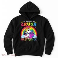 Im Ready To Crush First Grade Funny Cute Unicorn Rainbow Hoodie thumb 0