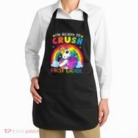 Im Ready To Crush First Grade Funny Cute Unicorn Rainbow Apron thumb 2